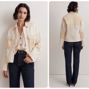 Madewell Cream Patchwork Denim Jacket